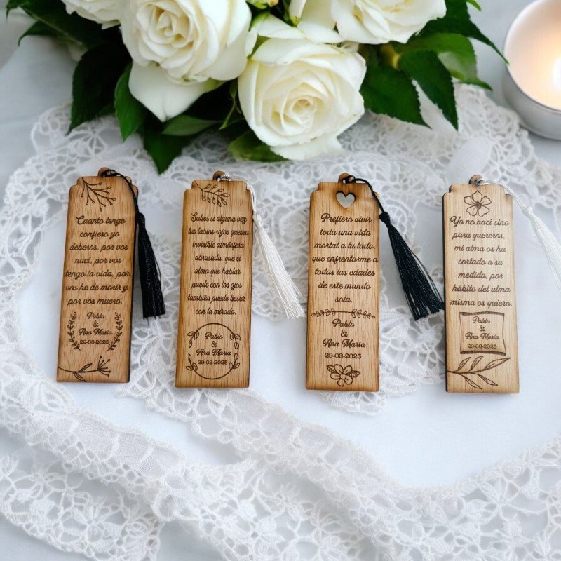MARCAPÁGINAS DE MADERA PERSONALIZADOS